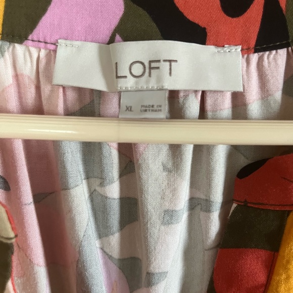 Loft bright colors 3/4 sleeved, cotton dress - Picture 3 of 5